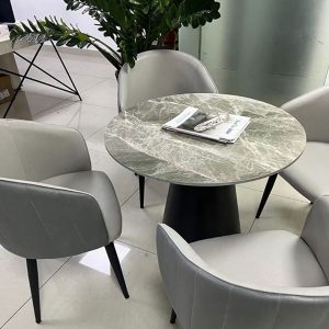 BICISY China Furniture Factory Production Customized Light Luxury Negotiation Table and Chair Combination Sales Office Hotel Leisure Business Reception Negotiation Reception Slate Small Round Table