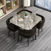 Bicisy Made in China Light Luxury Rock Panel Small Apartment Leisure Dining Table Round Simple Modern Reception Negotiation Table and Chair Set